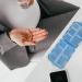 Travel Pill Organizer Box - Foldable Personal Daily Pill Case with 10 Grids Travel Pill Holder for Vitaming Fish Oils Blue - Buy Online on GoSupps.com