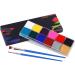 Face Paint Palette Oil Based Face Paint 12 Colours Body Paint Palette Black White Blue Water Activated Highly Pigmented Face Painting Kit For Adult Halloween Cosplay Party Christmas (Set B)