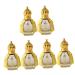 Veemoon 6 pc filling essential oils bottle with Thai essential oil holy water container Rice fabric bottle empty roller bottles Thailand glass travel liquid 6.5x4cmx3pcs goldenx3st