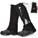 Hikenture Leg Gaiters with Waterproof Zipper, Anti-Tear Water-Resistant Hiking Gaiters, Breathable Shoe Gaiters for Men & Women, Adjustable Snow Boot Gaiters for Hiking, Hunting Black Medium