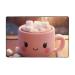 Flannel Carpet Cute Marshmallow Hot Chocolate Pattern 60 x 39 in Non-Slip Durable Suitable for Living Room and Office Bedroom