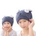 2 pieces and daughter microfiber hair towel dark blue hair towel quick drying bathing hat cute soft hair turban towel absorbent hair dryer cloth