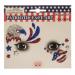 Patriotic Temporary Face Tattoos - 100pc Face Art for Memorial Day, 4th of July, Labor Day | Red White Blue Glitter | Election Party - Buy Online on GoSupps.com