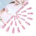 Brishow Long Press On Nails - Pink Lines Ballerina Acrylic Fake Nails | 24 Pieces for Women & Girls | International Shipping - Buy Online on GoSupps.com
