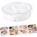 BIUDECO Dried Fruit Plate Lunchbox Appetizer Plate Compartment Snack Dried Fruit Container Section Candy Box 26X7.5CM White - Buy Online on GoSupps.com