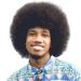 Becus 100% real hair wig men kinky curly wig brief fluffy curly afro wig for men 70's cosplay anime fancy funny wigs for party natural black ( #1b) natural black #1b fluffy