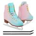 LIKU Ice Skates for Girl and Women,Indoor/Outdoor Lace-Up Fun Figure Skate for Kid Adult 1-2 Pink&Blue