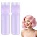 WLLHYF 2 Pack Root Comb Applicator Bottle 6 Ounce Hair Dye Bottle Brush Hair Oil Squeeze Bottles Plastic Hair Root Comb Color Applicator with Graduated Scale (Purple)