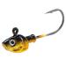 Dr.Fish 10 Pack Swimbait Jig Heads Saltwater Fishing Jig Heads Flat Jigs 3D Eyes High Carbon Steel Hooks Saltwater Surf Fishing Lures Flounder Striper Halibut Pompano Bass Gold 3/8oz-10 Pack