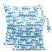 Trasun diaper pockets naspocks wet and dry winding bag waterproof washable wetbag organizer for toddler diapers travel gym beach pool (blue) blue m