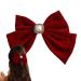 Velvet Bow Hair Clip Red Hair Bow Christmas Hair Bows French Hair Bows Comfortable Wear & Soft Hair Bows for Women & Girls Red Velvet Hair Bow Hair Bow Large Hair Bow (Red)