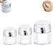 3 Round Jars Airless Cream Pump Containers Refillable Empty Cream Dispenser Jars Plastic Cream Jar for Lip Balm Sample(30ml+30ml+50ml)