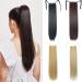 Clip In Ponytail Hair Extension - Ombre Brown Straight Wrap Around Synthetic Hairpiece for Women | 22 inch - GBMW046 - Buy Online on GoSupps.com