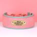 Personalized Pink PU Leather Dog Collar for Medium Large Dogs | Soft Padded Custom Engraved Name Tag | Comfortable & Stylish - M: Neck 33-41cm Width 3cm - Buy Online on GoSupps.com