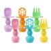 Pandaear 6 Pack Baby cutlery set silicone baby spoon and fork set children's spoon BLW Baby Led Weaning Accessories learning spoon Baby yourself eat dining clock baby open porridge from 4 months