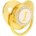Hyuduo Personalized Golden Baby Pacifier - Safe Curved Design with Clips | Newborn Essentials for 6-18 Months - Buy Online on GoSupps.com