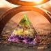 Moonstone Crystal Orgone Pyramid - Energy Tower with Chakra Stones and Flower of Life Design - Buy Online on GoSupps.com