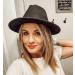 Lanzom Women's Wide Brim Floppy Panama Fedora Hat - Black, One Size - Buy Online on GoSupps.com