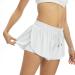 myflowygirl Flowy Workout Shorts Womens Gym Yoga Athletic Running Sweat Spandex Cute Tennis Skirt High Waisted Clothes Summer Cream Small