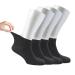 Cosyfeel Women Loose Diabetic Socks | 4-Pack Neuropathy Ankle Socks for Ladies | Super Soft Eco-Friendly Bamboo Material | Durable with Seamless Toe | Multicolour Patterns | 4 Seasons 4-7 DARK GREY