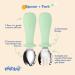 Nesritoy 4 Set Baby Cutlery | BPA-Free Silicone Spoon & Fork for Toddlers | Anti-Choke Design | Mint & Beige Storage Pocket - Buy Online on GoSupps.com