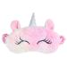 Rumyve Unicorn Sleeping Eye Mask Cute 3D Animal Eye Mask Soft Plush with Silk Cartoon Sleeping Eye Mask Girls Adult Kids Travel Eye Mask (Pink)