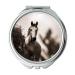 Mirror Compact Mirror animal black and white blurred background pocket mirror portable mirror