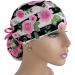 Pink Rose Striped Ponytail Scrub Cap | Unisex Surgical Hat for Nurses | Tie Back Working Cap with Holder - Buy Online on GoSupps.com