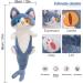 PEDEIECL Plush Shark Cat Doll - Cute Stuffed Shark Kitten Pillow Toy (Blue 80cm) - Gift for Kids & Girlfriend - Buy Online on GoSupps.com