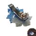Rhinestone French Barrette Hair Clip - Two-Tone Floral Hairpin for Women in Blue - Buy Online on GoSupps.com