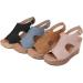 Buy Women's Summer Hollow Fish Mouth Wedge Sandals | Fashionable Peep Toe Platform High Heel Sandals in Black & Pink - EU Sizes 35 36 38 - Buy Online on GoSupps.com