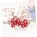 HAPINARY Handmade Comb Hair Insert Comb Bridal Headpiece Flower Hair Combs Wedding Side Comb Wedding Hair Combs Pearl Comb Clip Crystal Headpiece Tiara Red Hanfu Bride Headgear - Buy Online on GoSupps.com
