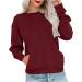 oelaio Womens Long Sleeve Blouse 2023 Vintage Sweatshirt Fall Fashion Striped Printed Round Neck Loose Fit Pullover Tops Wine - Buy Online on GoSupps.com