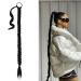 BARSDAR 86cm long braided ponytail extension rubber just wrapped braid hair extensions ponytail DIY natural soft synthetic hair part for women 86cm (pack of 1) 1# - made of black