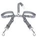 Slowton stroke belt dog car 2 in 1 tangled -free durable elastic dog belt for the car adjustable reflective seat belt dogs for car when traveling & going out 2 small in 1 gray