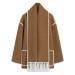 Hanxiulin winter coat autumn winter women coat with scarf loose long -sleeved one -row coat female game all warm ladies jacket fleece jacket m coffee