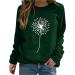 Women's Elephant Print Long Sleeve Sweatshirt - Casual Crewneck Tee, X-Large (A-Green) - Buy Online on GoSupps.com