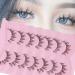 DSLONG Cat Eye Lashes Natural Look Manga Lashes Clear Band False Eyelashes Look Like Lash Extension 12mm Fluffy Wispy Short Fake Eyelashes 7 Pairs Fox Eye Natural Lashes (CB-02)