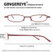 GINGEREYE Blue Light Blocking Reading Glasses 2 Pack for Women +1.50 Diopters - Compact Slim Design with Pen Clip Case - Red & Gunmetal - Buy Online on GoSupps.com