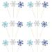 Newzc 30 piece of snowflake cake topper glitter cupcake topper 3 colors with silver/light blue/royal blue for weddings birthday parties