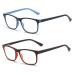 MMOWW 2-pack reading glasses women and men-anti-blue computer glasses with spring hinges (red + dark blue 3.5) red + dark blue 3.5 x