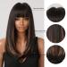 Testar Long Black Wigs for Women | Heat-Resistant Synthetic Wigs with Brown Highlights | Ideal for Cosplay & Daily Wear - Buy Online on GoSupps.com