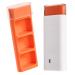 KENWINN ONE Day Pill Box - Medicine Organizer for Daily Prescriptions Vitamins & Supplements (White/Orange)
