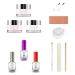 SNS Nail Dip Powder & Dip Essentials Nail Color Kit DIY Starter Bundle (Pink & White) - Foundation Powder Dip Activator & Top Coat Brushes Cuticle Pusher Nail File Buffer & French Dip Mold Pink and White DIY Starter Bundle