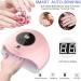 LED UV Nail Lamps Pink 36W Gentle & Not Hurt Hands Black Gel Nail Polish Nail Dryer Curing Lamp with 30/90S Timers Auto Sensor LED Digital Display USB Plug Carry Convenient for Home and Salon One Size Pink - Buy Online on GoSupps.com
