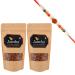 Jaiccha Ghasitaram Rakhi Gifts for Brothers Rakhi Dryfruits - Desi Ghee Fried Salted Almonds 400 GMS in Brown Paper Pouch with Rudraksh Rakhi