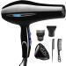 High-Power 2200W Ion Hair Dryer Hot Cold Air Mode Fan Temperature Settings - Powerful Hair Dryer with Dryer Attachments Styling Nozzles Pointed Tail Comb Flat Comb Nanyaciv - Buy Online on GoSupps.com