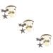 FOMIYES 3 Sets Star Moon Hairpin Retro Hair Side Comb Star Hair Accessories Metal Hair Clips Moon Decorations Wedding Headpiece for Bride Star Decor Alloy Rhinestones Hair Piece Bridesmaid