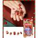 Bufenia 24Pcs Christmas Glitter Elk Snowflake Short Square Press on Fake Nails - Glossy Acrylic Full Cover Nails for Women and Girls - Buy Online on GoSupps.com