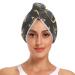 Gold Grey Cat Hair Towel 2 Pack Super Absorbent Hair Drying Towel Quick Dry Hair Turbans Head Towel with Button Twisty Wrap for Women Girls